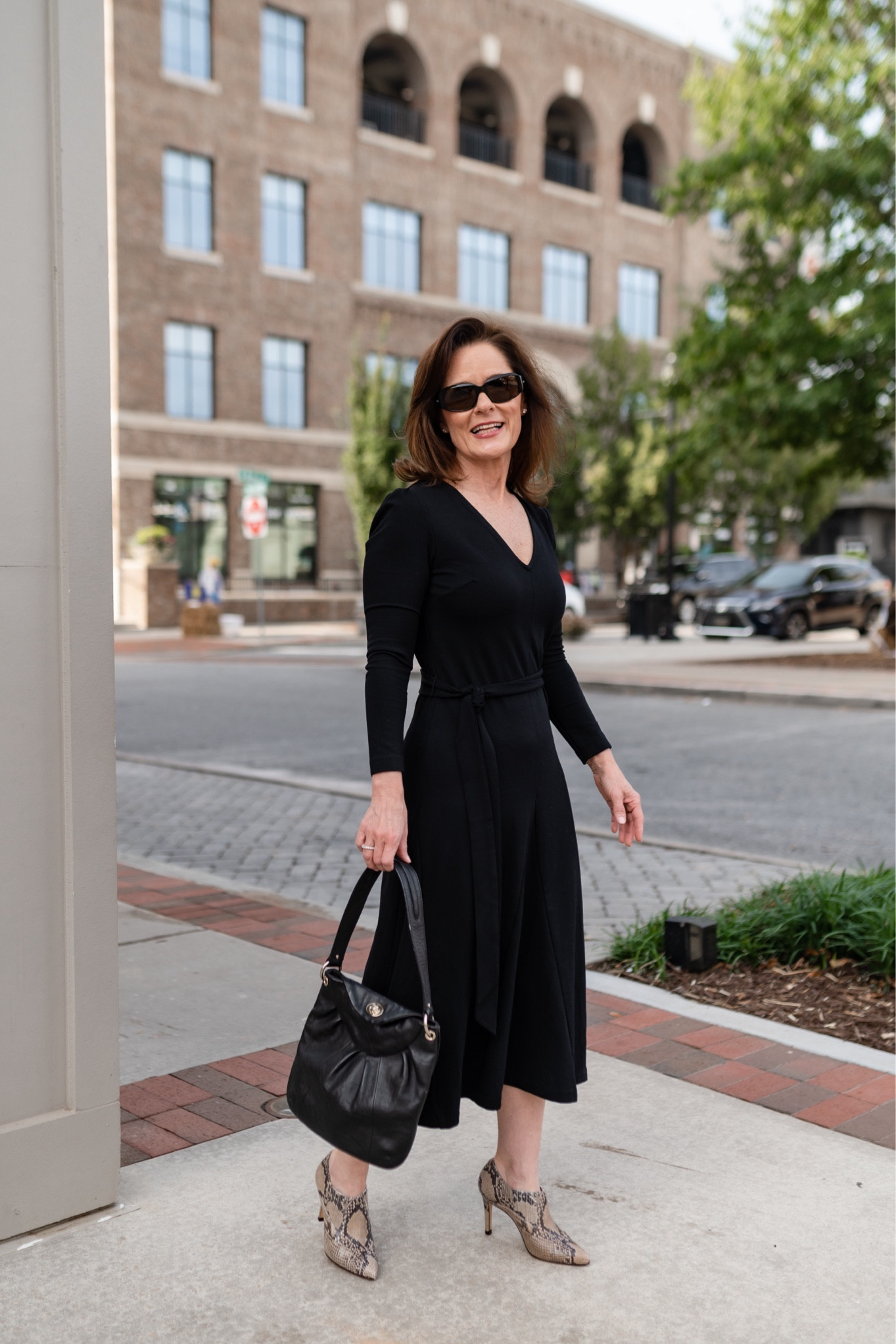 Comfortable bootie perfect for fall transition.  Great with dresses, jeans, or pants.  Snakeskin print is a great neutral for interest.  Runs true to size.  Wearing my usual size 5.  So comfortable I can walk and stand in them all day.  Use code SASBETH15 for 15% off.

#ltkpetite #petite

#LTKShoeCrush #LTKOver40 #LTKStyleTip