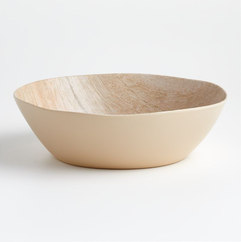 Faux Bois Melamine Serving Bowl + Reviews | Crate & Barrel | Crate & Barrel