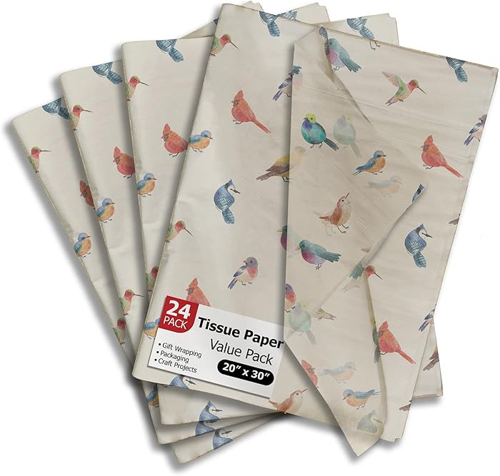 Pro Supply Global Birds Printed Tissue Paper for Gift Bags or Boxes and Wrapping - Bulk Decorativ... | Amazon (US)