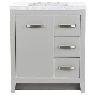 Home Decorators Collection Blakely 31 in. W x 19 in. D Bath Vanity in Sterling Gray with Stone Ef... | The Home Depot