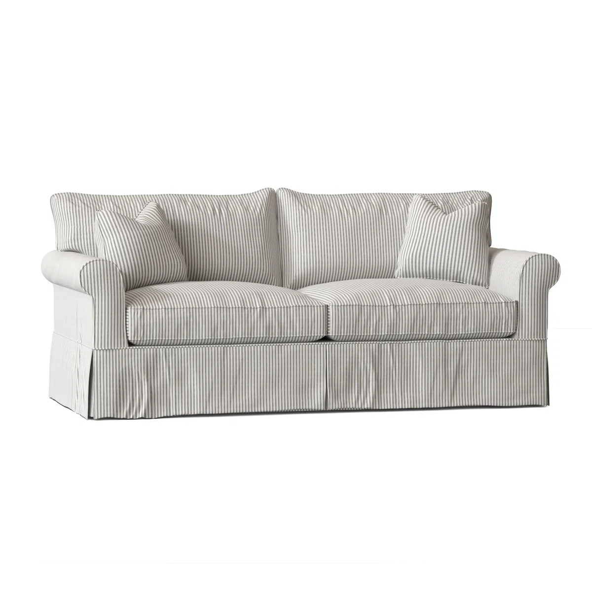 Amari 84" Rolled Arm Slipcovered Sleeper Sofa with Reversible Cushions | Wayfair North America