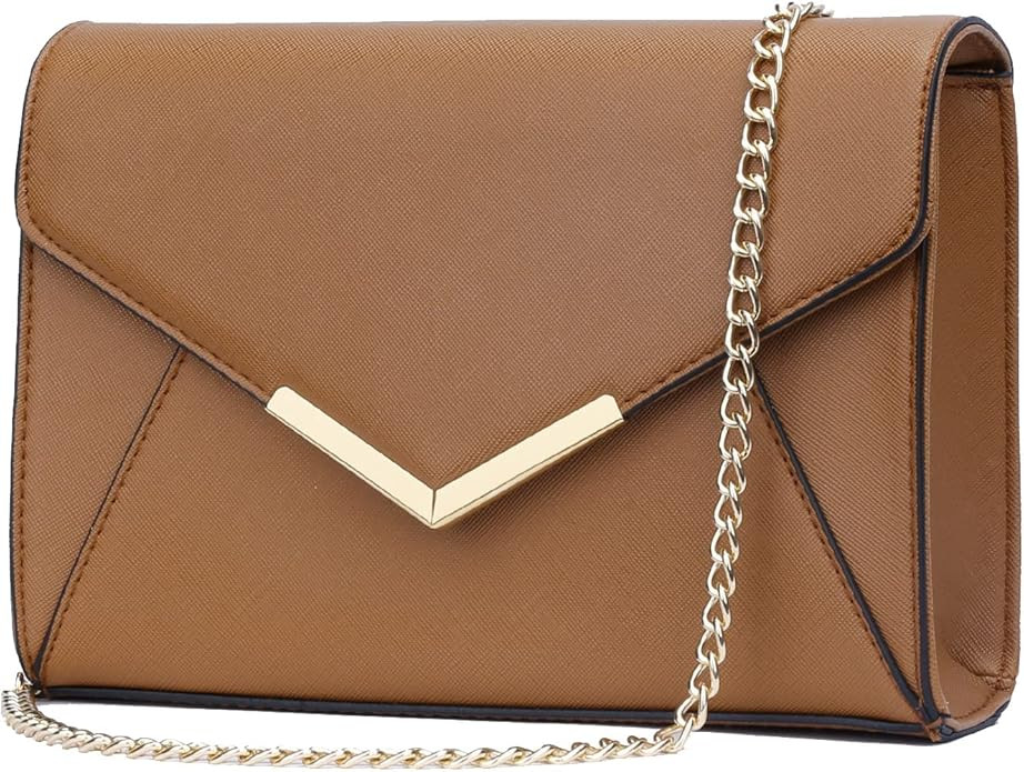 KKXIU Women Elegant Faux Leather Evening Envelope Clutch Purse Foldover Bags for Party Wedding Pr... | Amazon (US)