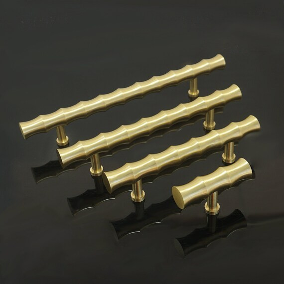 3.0“ 4.0” 5.0“ Bamboo Kitchen Pulls Handles T Bar Knobs Dresser Knobs Drawer Pulls Knobs Br... | Etsy (US)