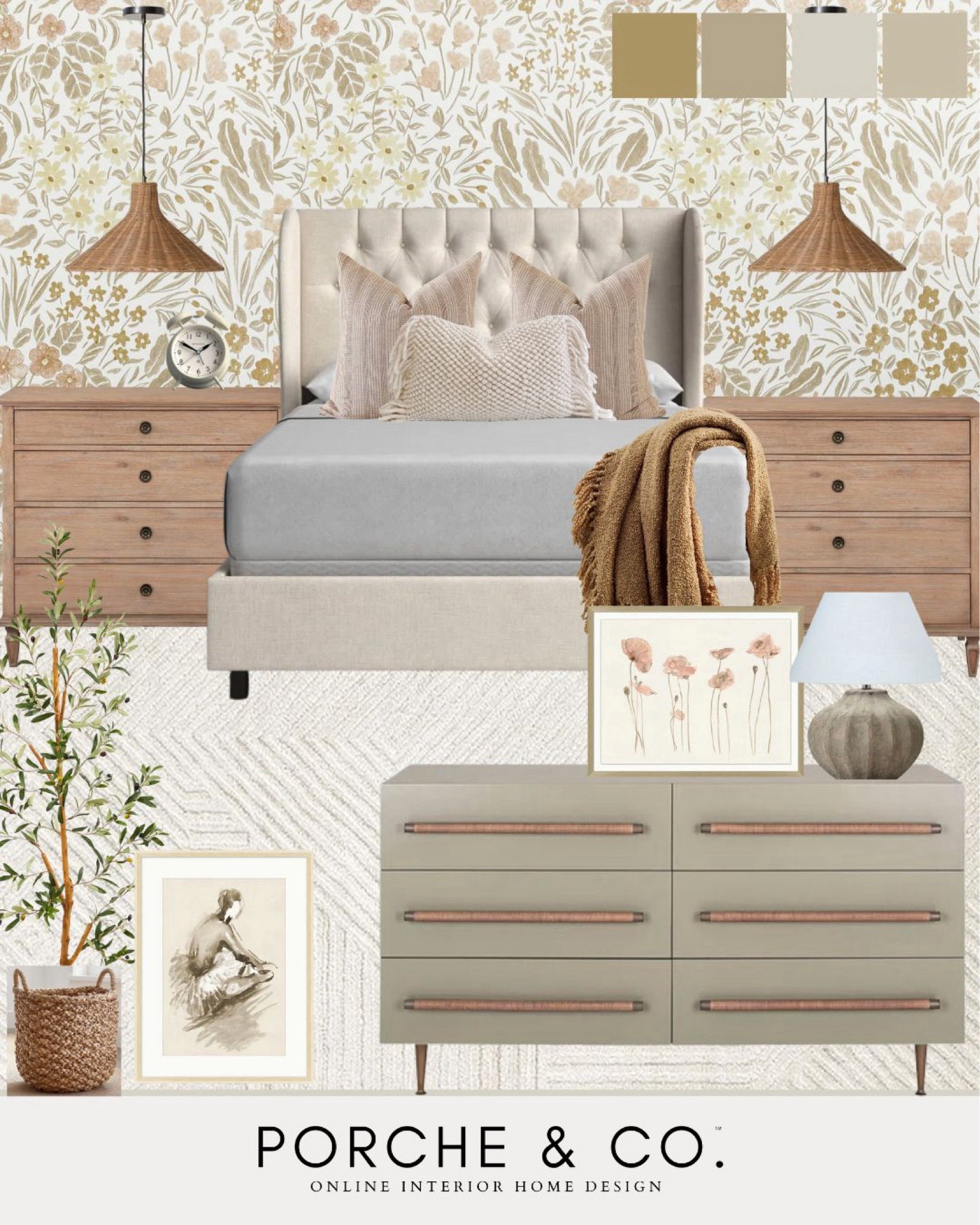 Girls bedroom mood board, teen girls bedroom, floral girls bedrooms, teen girl bedroom inspo 