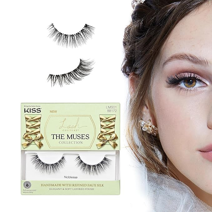 KISS The Muses, False Eyelashes, 'Noblesse', 12mm, Includes 1 Pair, Easy to Apply, Reusable Lash ... | Amazon (US)