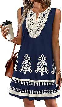 Sipaya Summer Dresses for Women 2026 Casual V Neck Sleeveless Boho Dress with Pockets Spring Fash... | Amazon (US)