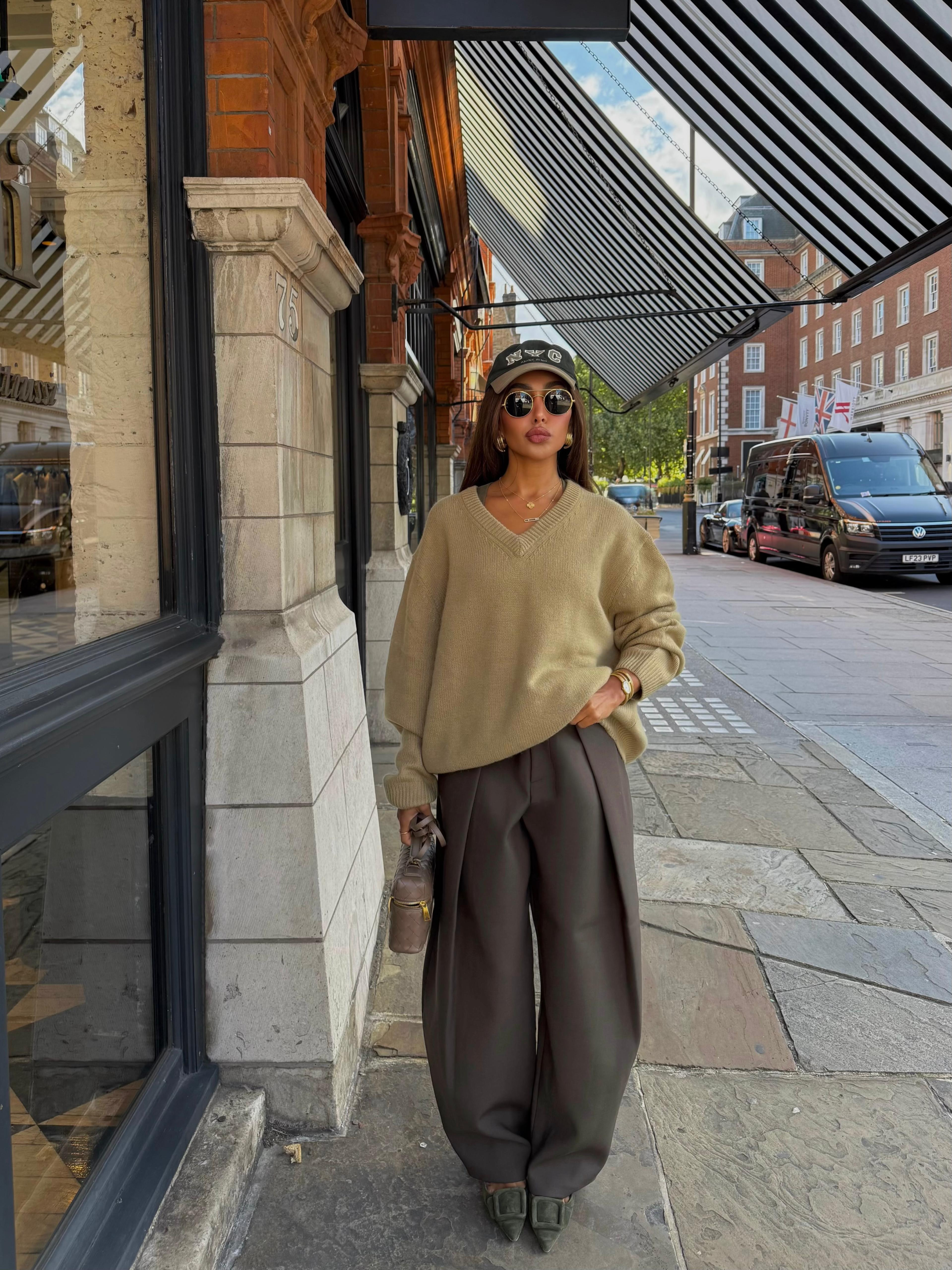 Zara, Wool V-Neck Sweater, Trousers, Mytheresa, Manolo Blahnik 

 #LTKuk #LTKautumn #LTKstyletip