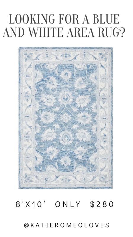 I found the prettiest blue and white area rug and it’s only $280 for an 8’x10’! Great deal!

#LTKFind #LTKhome #LTKSale