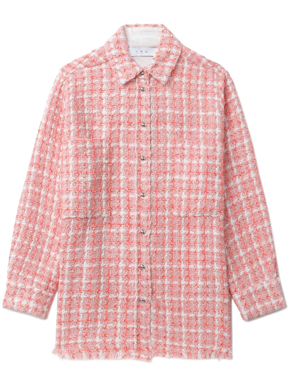 IRO plaid-check tweed shirt - Pink | Farfetch Global