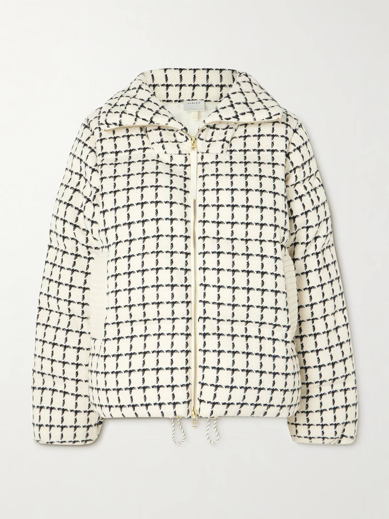 Varley - Eugene Checked Padded Wool-blend Tweed Jacket - White | NET-A-PORTER (US)