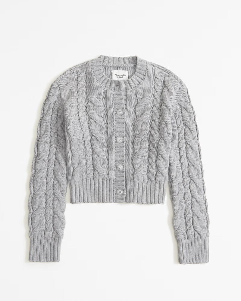Cable Short Cardigan | Abercrombie & Fitch (US)