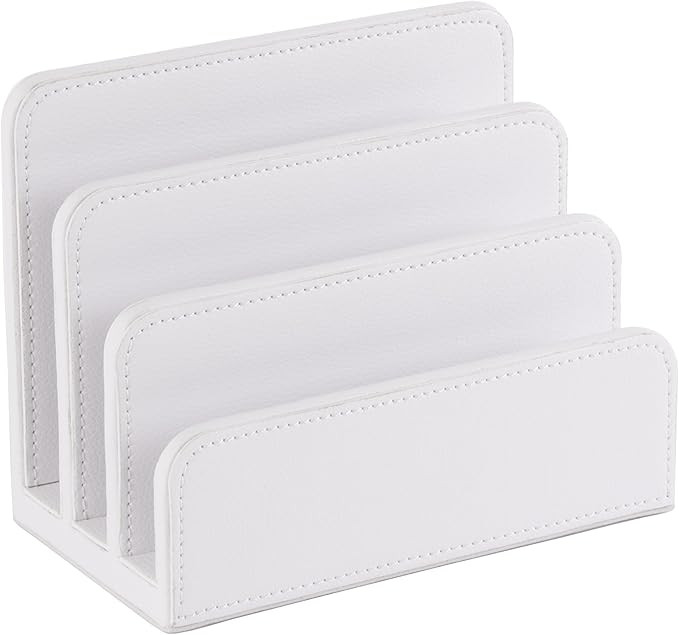 OSCO WPULH1 Faux Leather Letter Holder - White | Amazon (US)
