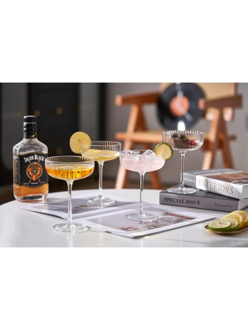 Better Homes & Gardens 10 oz Ribbed Coupe Glass | Walmart (US)