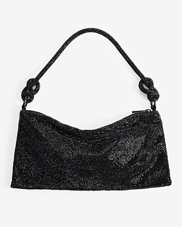 Rhinestone Knot Strap Slouch Bag | Express