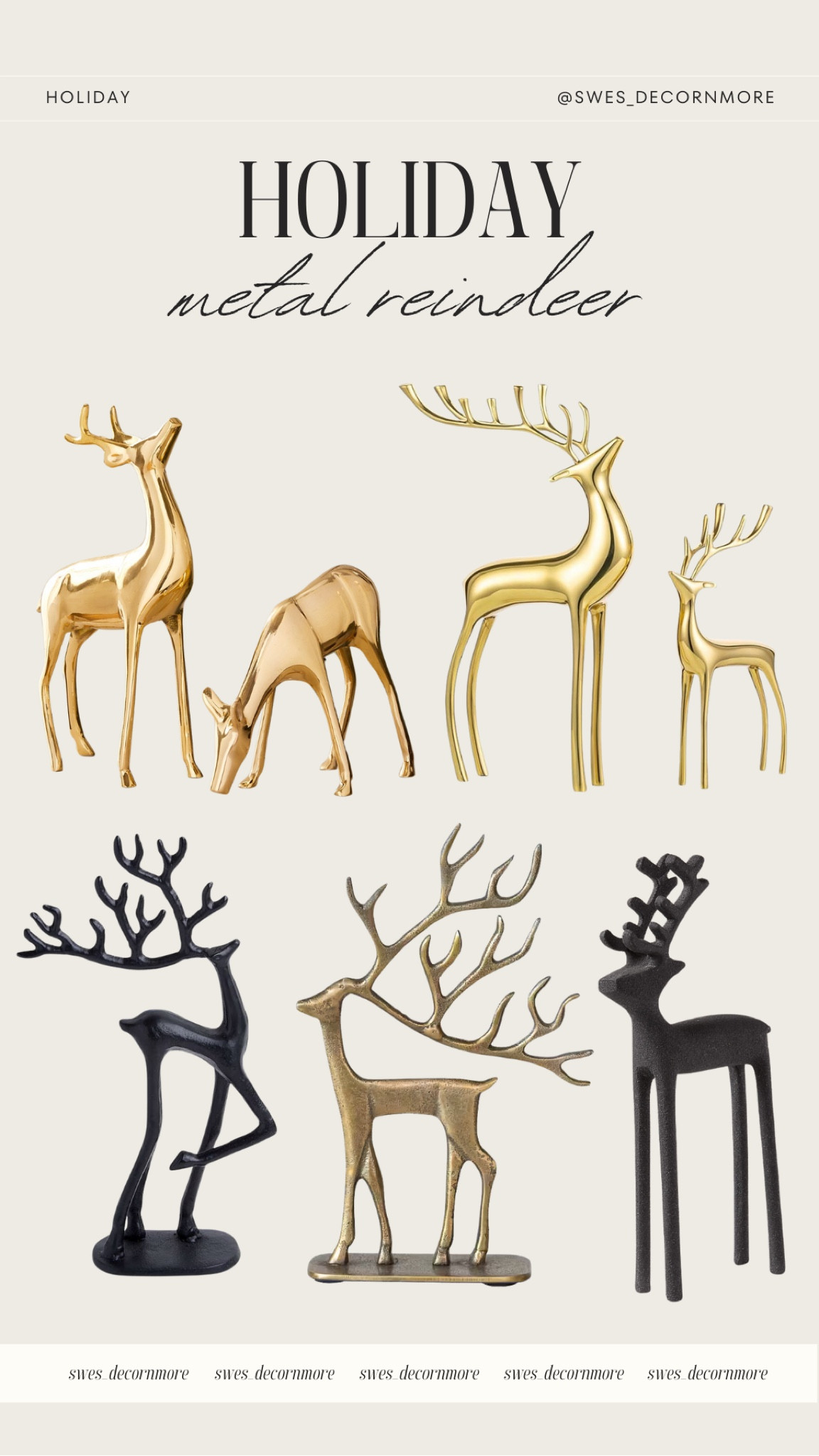 These metal reindeer are so cute to add to your holiday decor. I love how elegant they look!

#LTKHome #LTKSeasonal #LTKHoliday