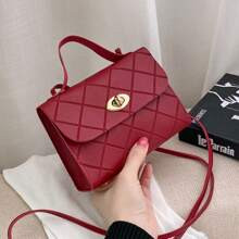 Stylish Multifunctional Small Square Bag, Suitable For Daily Shopping, Outing And Travel, Flap Lock Simple Fashion Women's Handbag, Classic Lady Coin | SHEIN