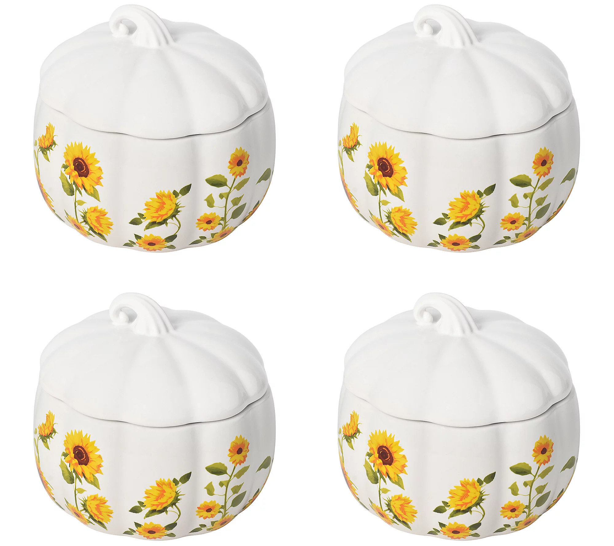 Temp-tations Set of (4) 16-oz Lidded Pumpkin Bowls | QVC