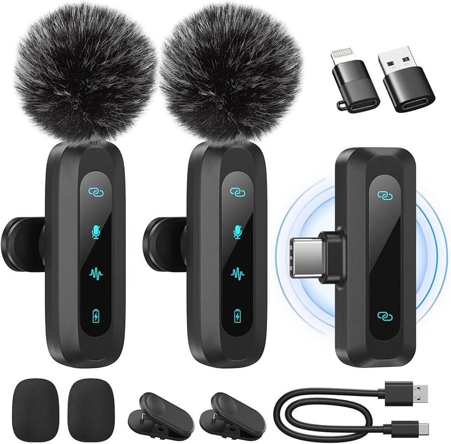 Wireless Lavalier Microphone for iPhone, iPad, Android Phone，2-Pack Mini Microphone with Noise ... | Amazon (CA)