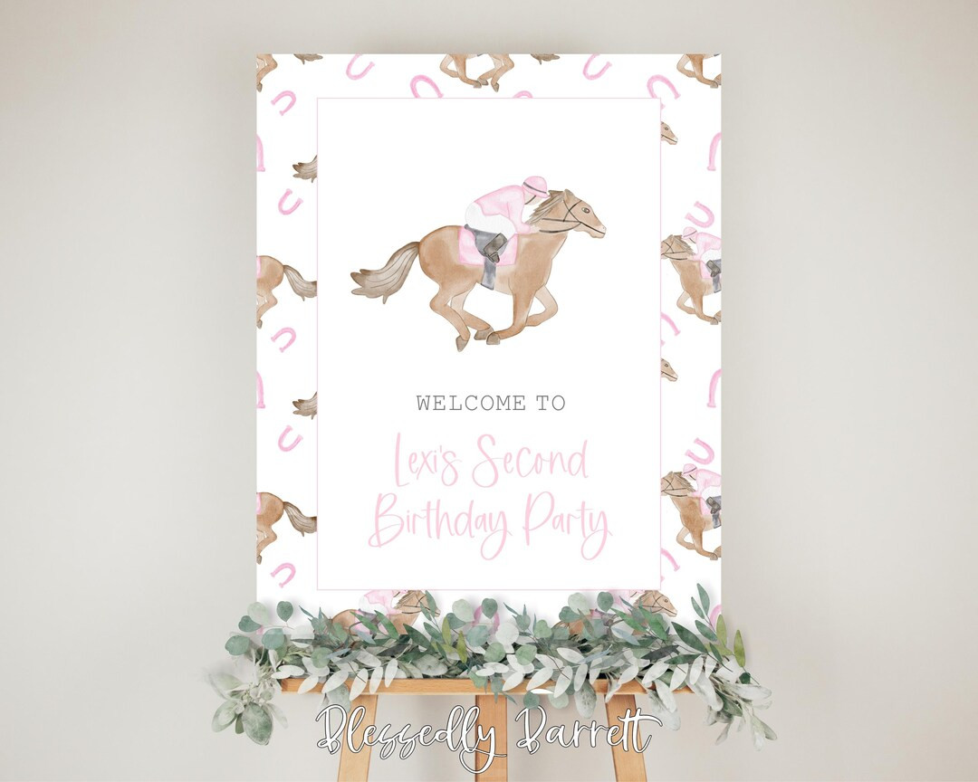 Derby Race Birthday off Two the Races Second Birthday One for the Roses Jockey Invitation Horse P... | Etsy (US)
