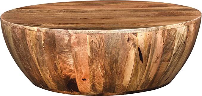 The Urban Port Mango Wood Coffee Table in Round Shape | Amazon (US)