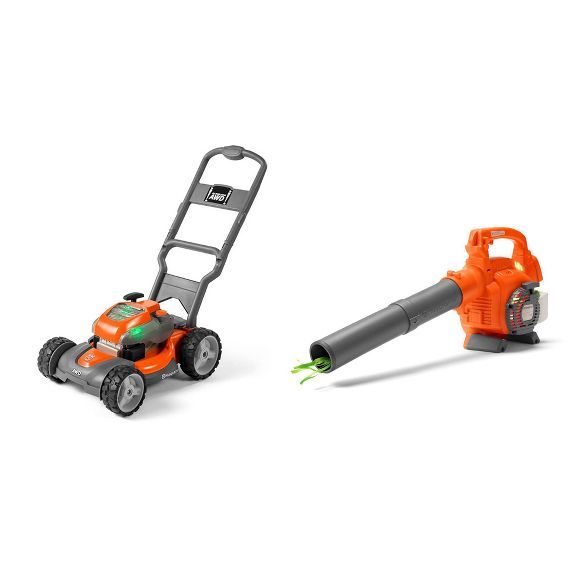 Husqvarna Battery Powered Kids Toy Lawn Mower + Toy Leaf Blower with Sounds | Target