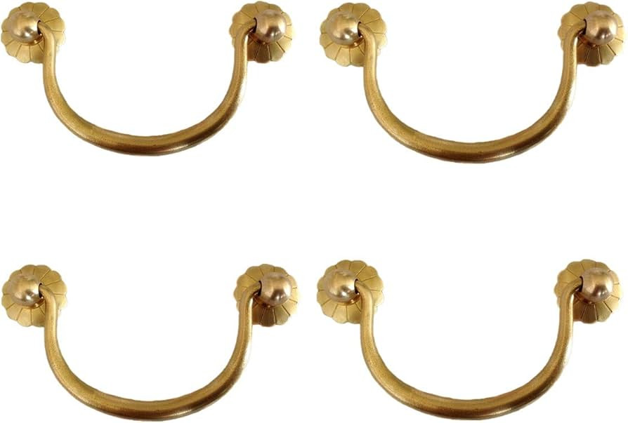 Txinmin 4 Pack Traditional Bail Cabinet Hardware Handle Pull Antique Brass Drawer Pull, 3-3/20 In... | Amazon (US)