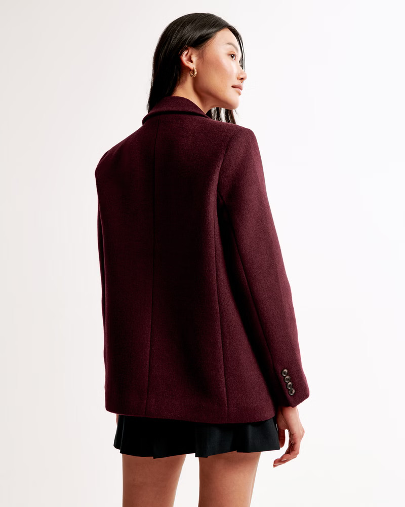 Women's Wool-Blend Blazer Coat | Women's New Arrivals | Abercrombie.com | Abercrombie & Fitch (US)