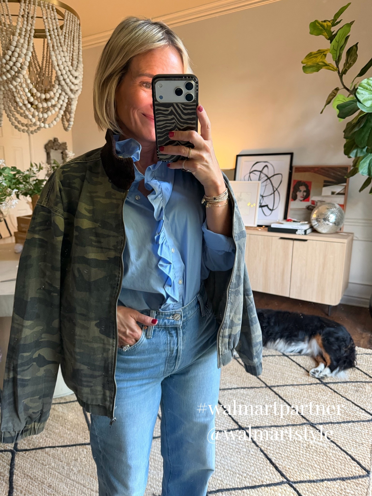 I am partnering with @Walmart to bring you the must have pieces for your Fall outfits!  This camo coat with the chocolate brown collar is a must have!  The button down with the ruffle collar is absolutely adorable!  I love making my outfits feel a little unexpected and by pairing these two pieces that I found online @Walmart I have done just that! #walmartpartner

#LTKOver40 #LTKSeasonal #LTKootd