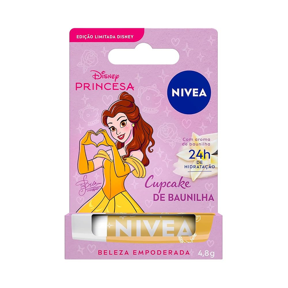 NIVEA Hidratante Labial Cupcake de Baunilha Ed. Limitada Bela Disney® Princesa 4,8g | Amazon (BR)