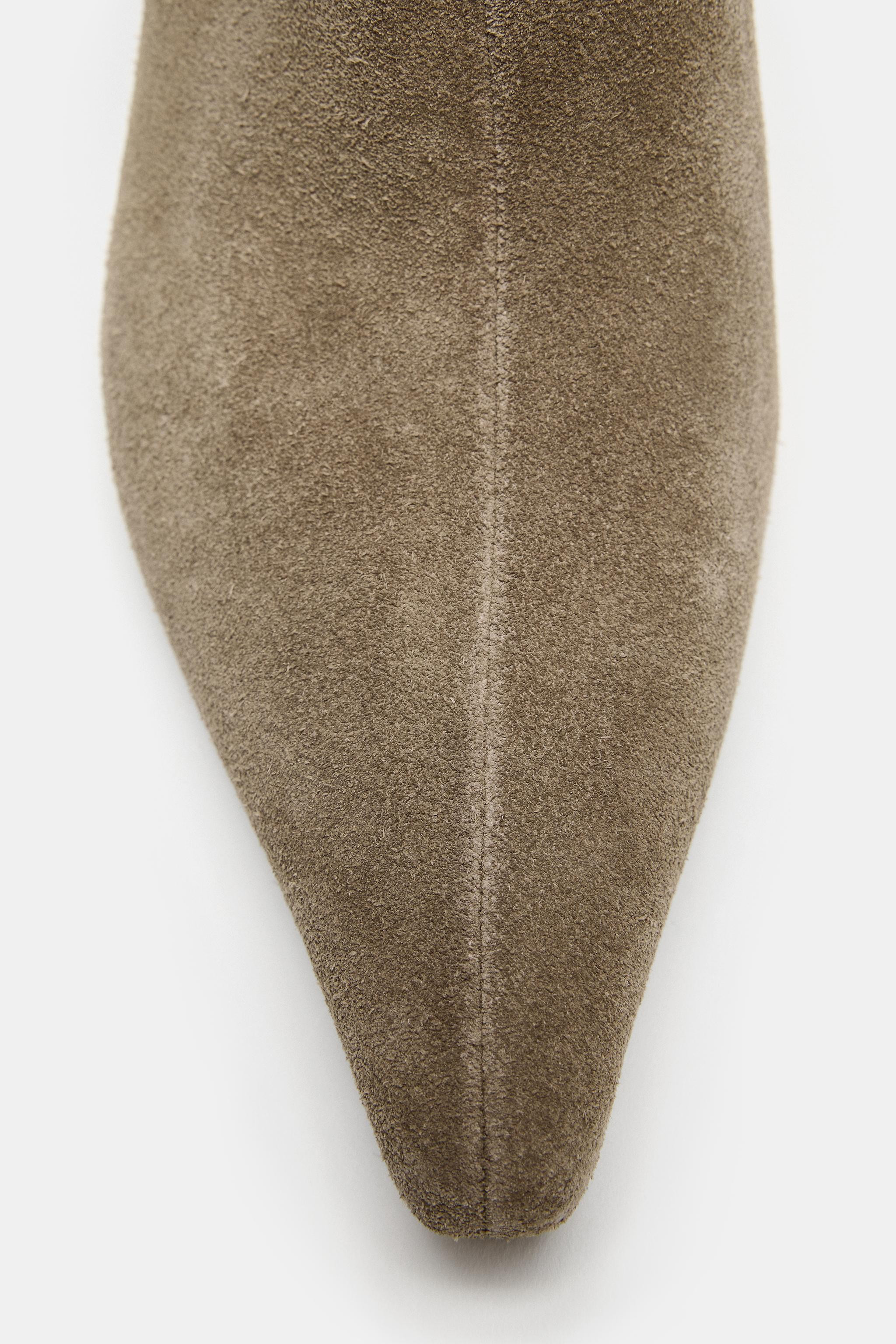 SUEDE KITTEN HEEL ANKLE BOOTS | Zara US