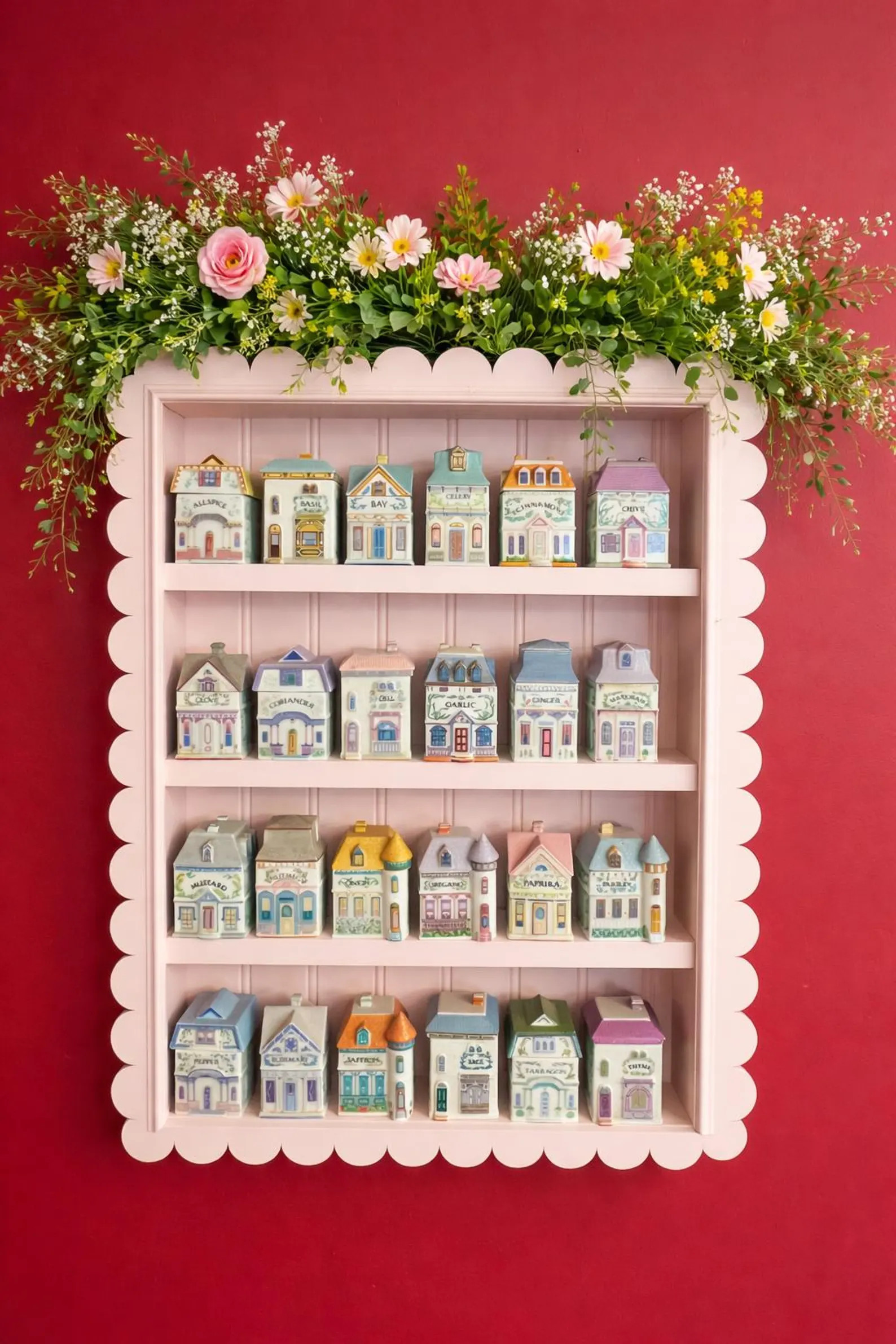 Scalloped Display Shelf – Cottage Spice Rack, Collectible Display | Etsy (Global)