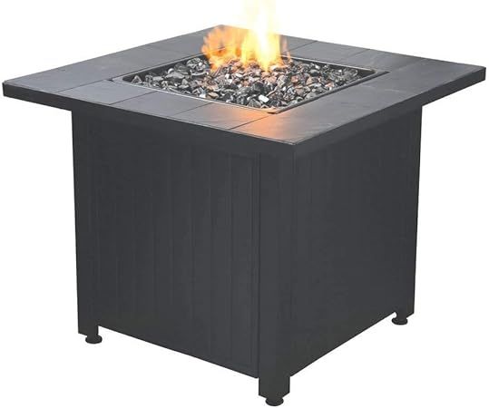 Endless Summer Liquefied Petroleum Outdoor Patio Fire Table with Glass, Black | Amazon (US)