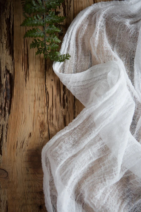 Winter wedding decor Gauze table Runner Centerpieces bridal party table decor White cheese cloth,... | Etsy (US)