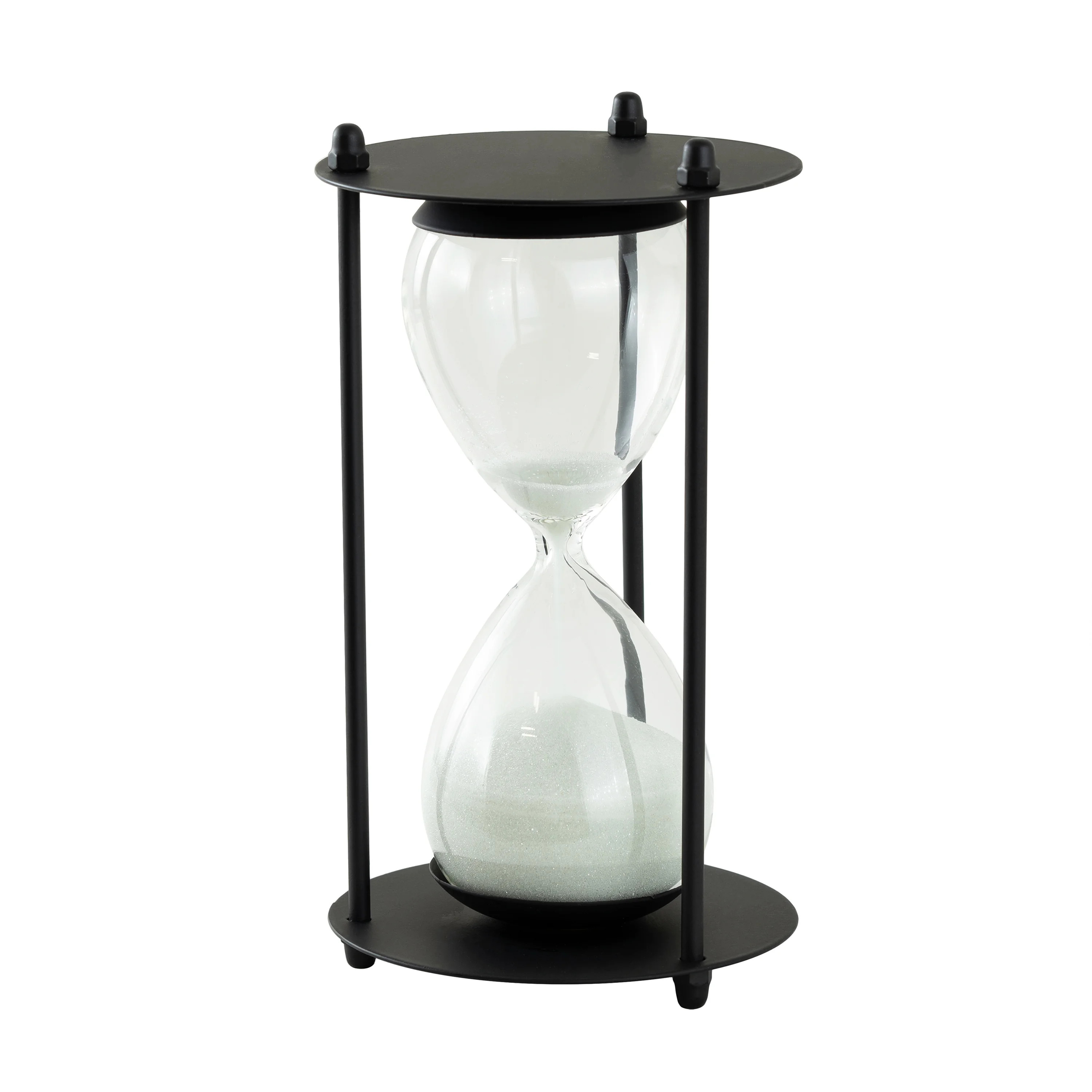 Mainstays 7" Black Metal and Glass Decorative Table Top Hour Glass with White Sand | Walmart (US)