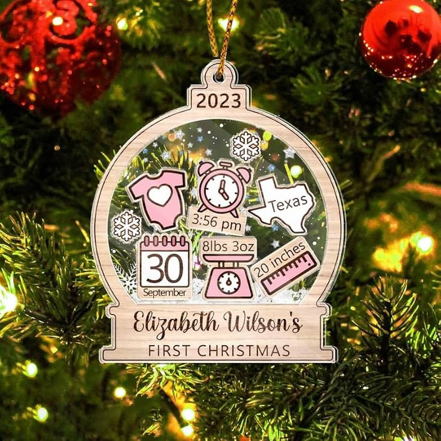 Baby's First Christmas Ornament, Baby 1st Christmas Ornament 2023, Custom Baby Name, Gift for New... | Amazon (US)