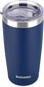 SUNWILL Travel Coffee Tumbler 20 oz, Insulated Mug with Lid, Stainless Steel Cup for Outdoor, Pow... | Amazon (US)