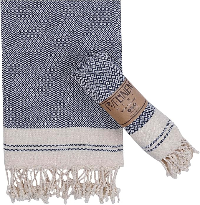 Evelynen Turkish Hand Towels for Bathroom & Kitchen Towels Decorative Set of 2 | Boho Farmhouse H... | Amazon (US)