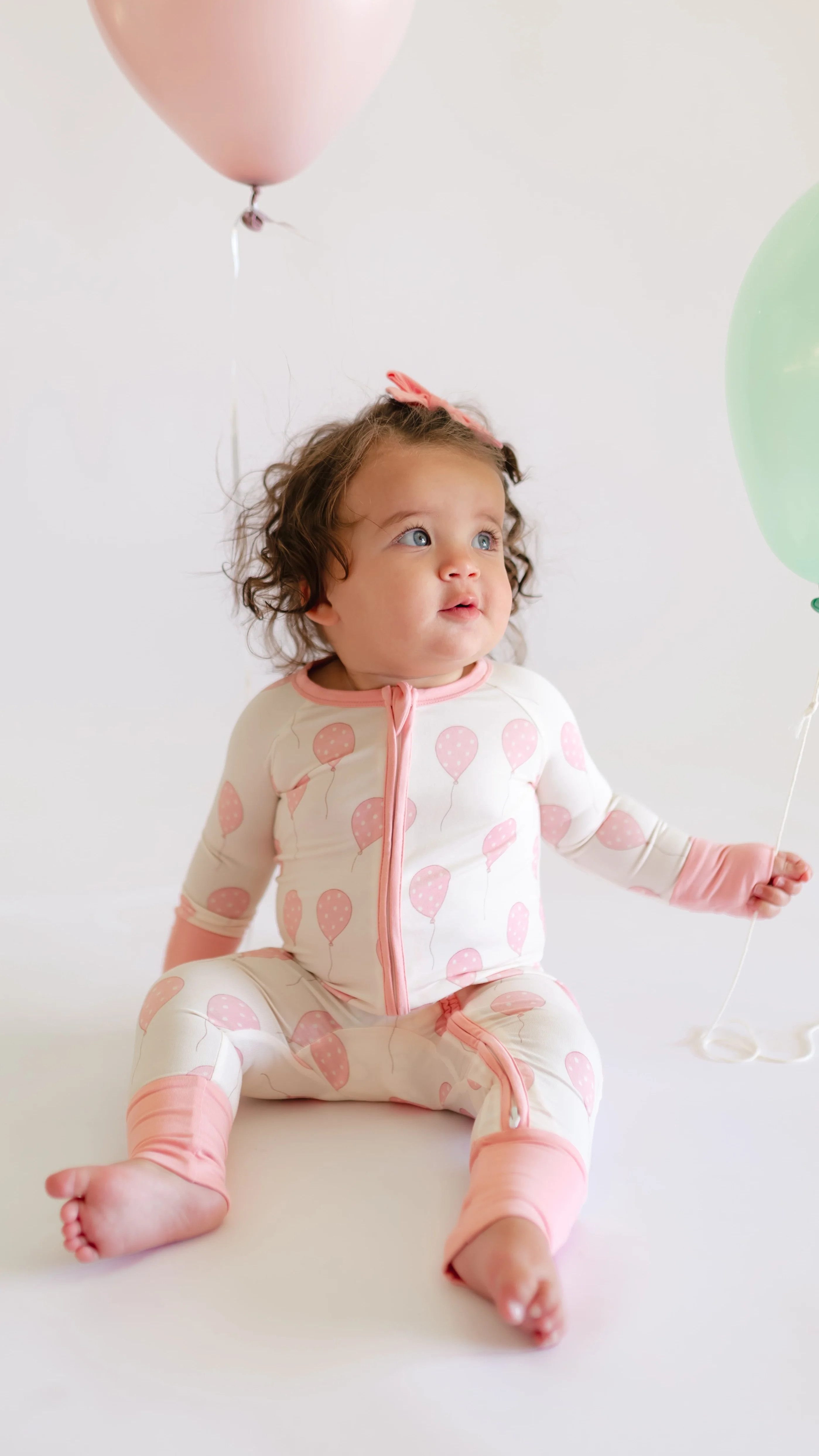 Infant Romper in Pink Balloons | Silks Design