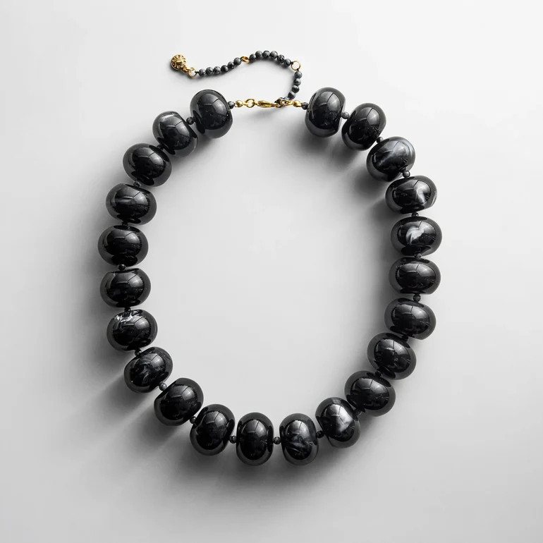 Joan Semi-Precious Necklace - Obsidian Bead | BaubleBar