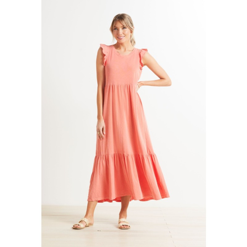 SUNDRY Tiered Ruffle Sleeve Dress | EVEREVE | Evereve