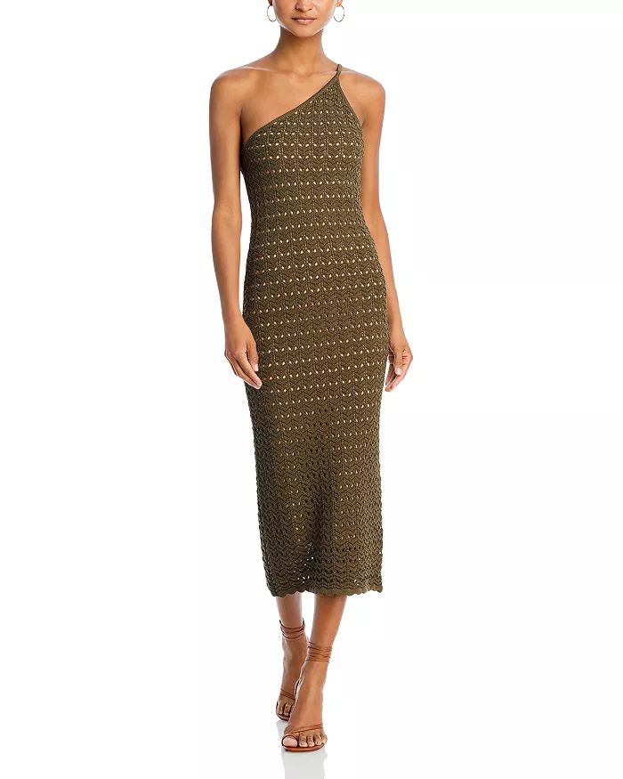 One Shoulder Crochet Midi Dress - 100% Exclusive | Bloomingdale's (US)