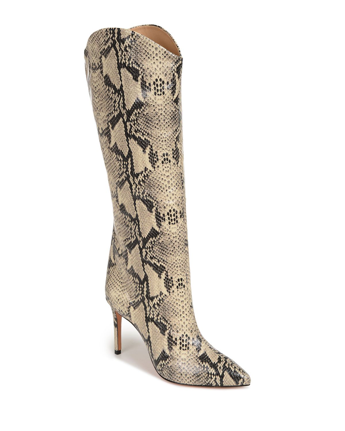 Maryana Snake-Print Leather Knee Boots | Neiman Marcus