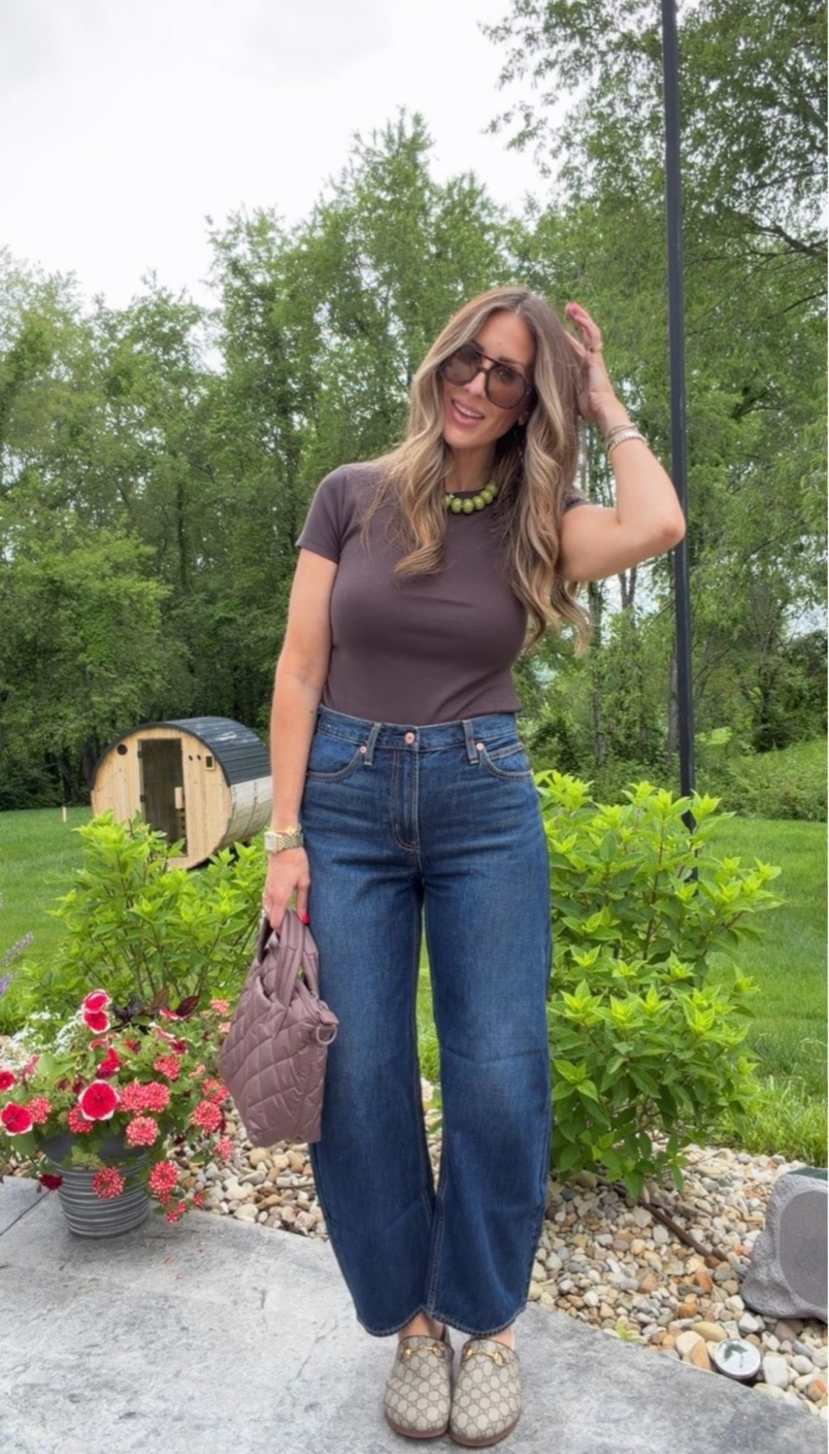 TRENDING! Chocolate brown is having such a moment right now and this fitted tee with the dark wash wide leg jeans is the easiest way to make the trend feel effortless and elevated. I love how rich and expensive these tones look together, especially paired with neutral accessories for an everyday outfit that still feels put together.

Size 29 jeans, M top

chocolate brown outfit, dark wash jeans outfit, elevated basics, casual chic outfit, neutral fashion finds, wide leg jeans outfit, everyday style inspiration, classy casual outfits, designer inspired fashion, effortless outfit ideas, themominstyle

#LTKOver40 #LTKSeasonal #LTKootd