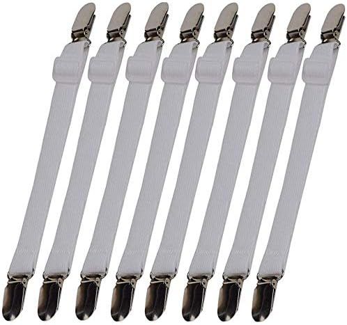 8pcs(2 Sets) Sheet Straps Suspenders Band Adjustable Bed Corner Holder Elastic Fasteners Clips Gr... | Amazon (US)