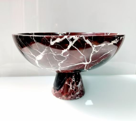 12 30 Cm Large Marble Serving Bowl Natural Rosso - Etsy | Etsy (US)
