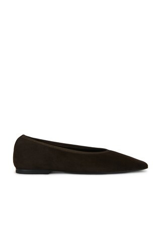 Toteme Minimalist Suede Ballerina Flat in Brown | FWRD 