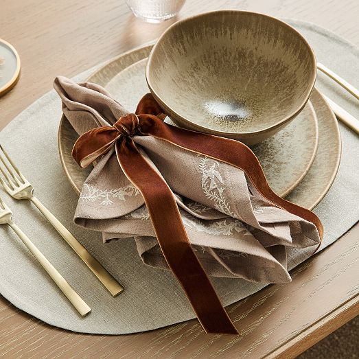 Velvet Bow Napkin Ring Sets | West Elm (US)