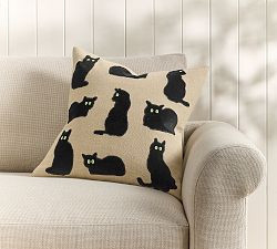 Spooky Cat Applique Pillow Cover | Pottery Barn (US)