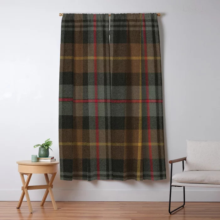 Vintage Brown Gray Tartan Plaid Pattern Blackout Curtain | Society6