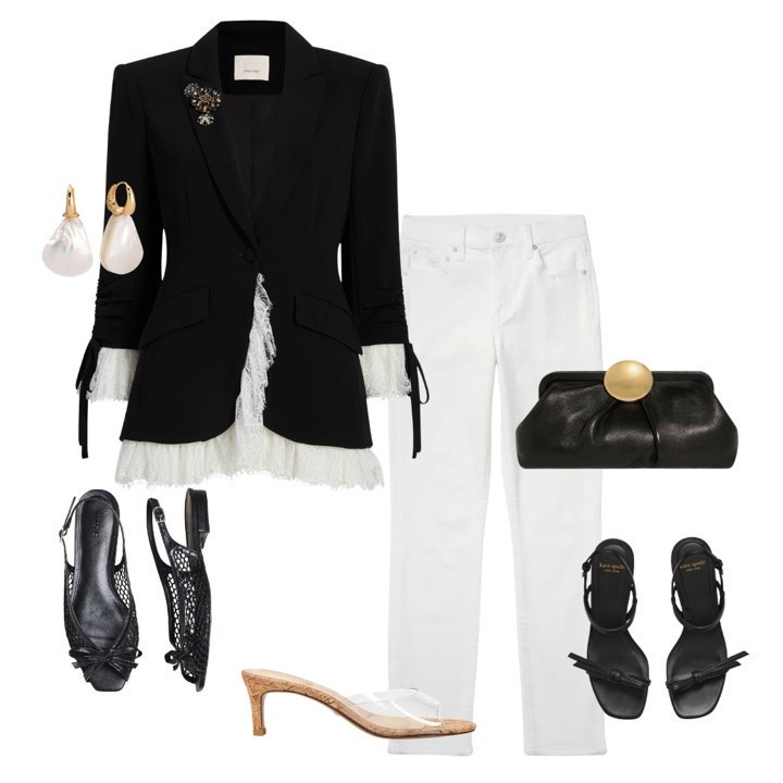 How much do you love this Cinq A Sept blazer!! It looks so good with white jeans but would look equally chic with black faux leather jeans in the fall💖

#LTKSeasonal #LTKOver40